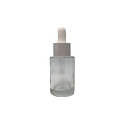Round 2oz 4oz Clear Glass Dropper Bottles Frosted Electroplating Surface